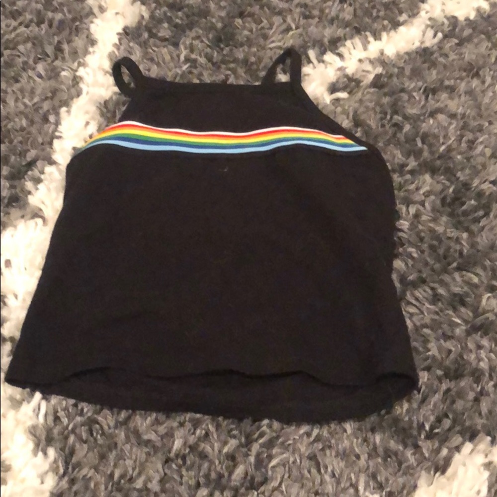 Cropped tank! With rainbow stripe